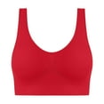 thumbnail image 1 of Fabrcox Womens Sports Bras No Underwire Sports Bralettes with Removable Pads Comfortable Workout Fitness Yoga Full Coverage Bras Red 32, 1 of 5