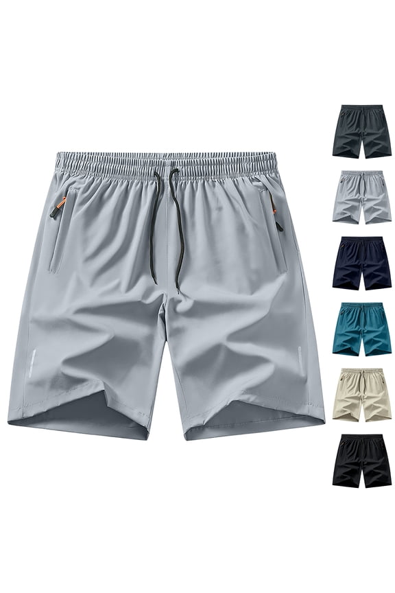XS-4XL Ice Silk Shorts for Men Athletic Quick Dry Shorts Basketball Men Drawstring Lightweight Big and Tall Training Workout Mens Bermuda Shorts with Zip Pockets Black XXXL