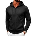 thumbnail image 1 of Fabrcox Zip Up Hoodie for Men Sports Full Zip Hooded Sweatshirts Mens Fall Winter Drawstring Big and Tall Jackets for Men with Pockets Black XL, 1 of 5