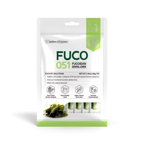 Fabrechew Fuco 051 Dental Chews for Dogs  Advanced Formula with Natural Fish, Marine Superfood & Calcium for Odor, Digestive & Immune Support (7 Pcs)