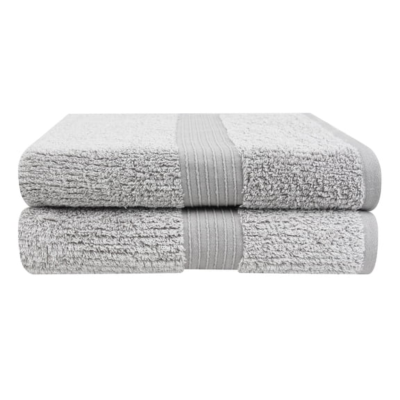 Farberware FBT-006-G-2 Grey Violet Cotton Yarn-Bath Towel - 2PC