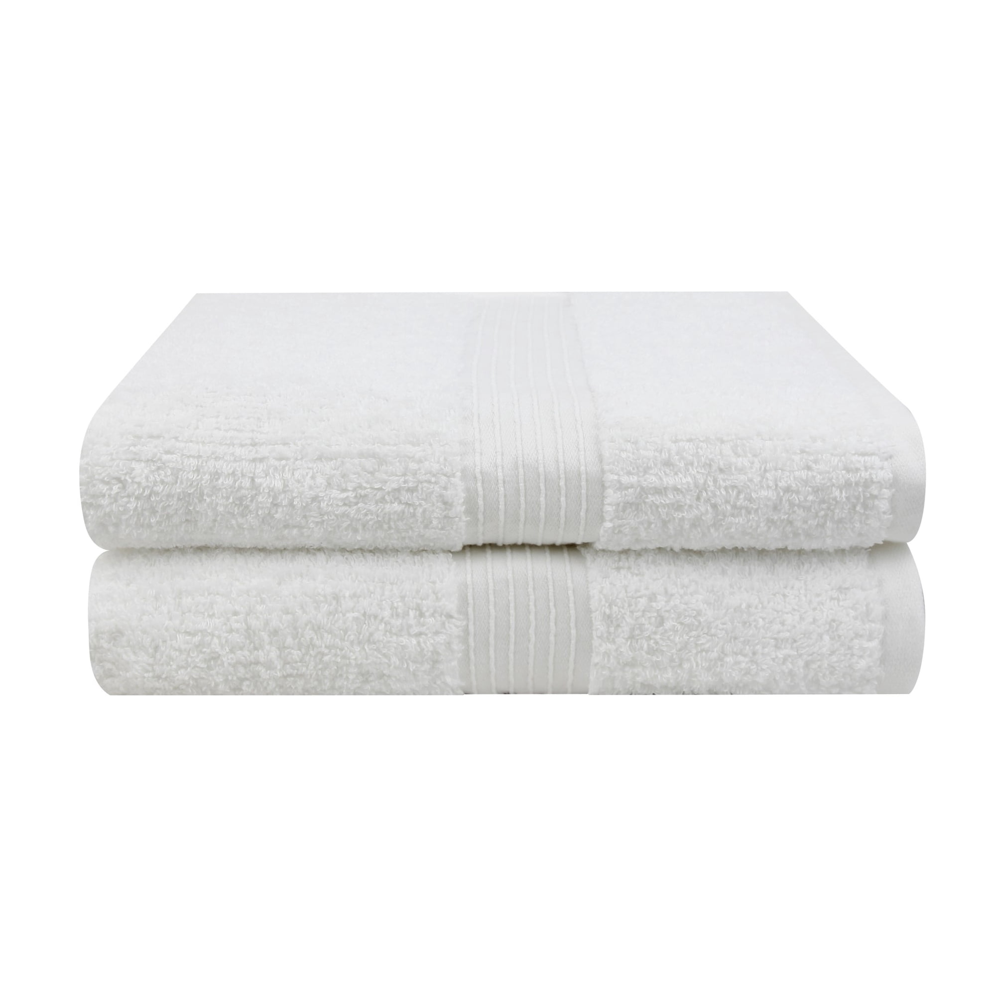 Fabreware FBT-006-W-2 Bright White Cotton Yarn-Bath Towel -2pc