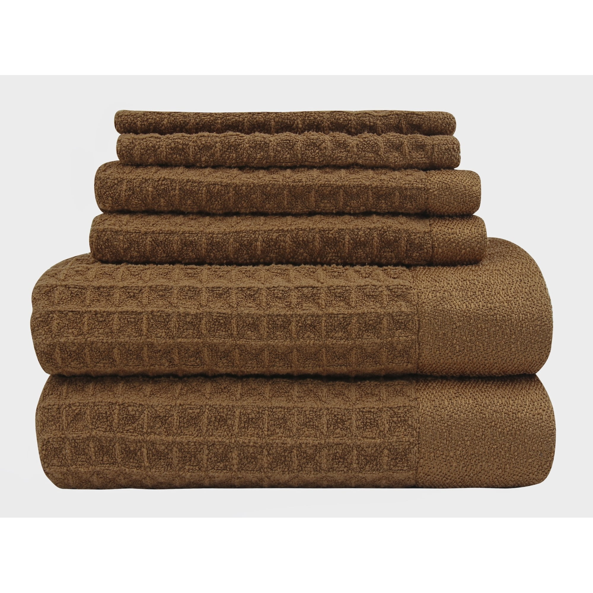 Fabreware FBT-007-T-5 Tobacco Brown Microfiber Bath Towel -6pc