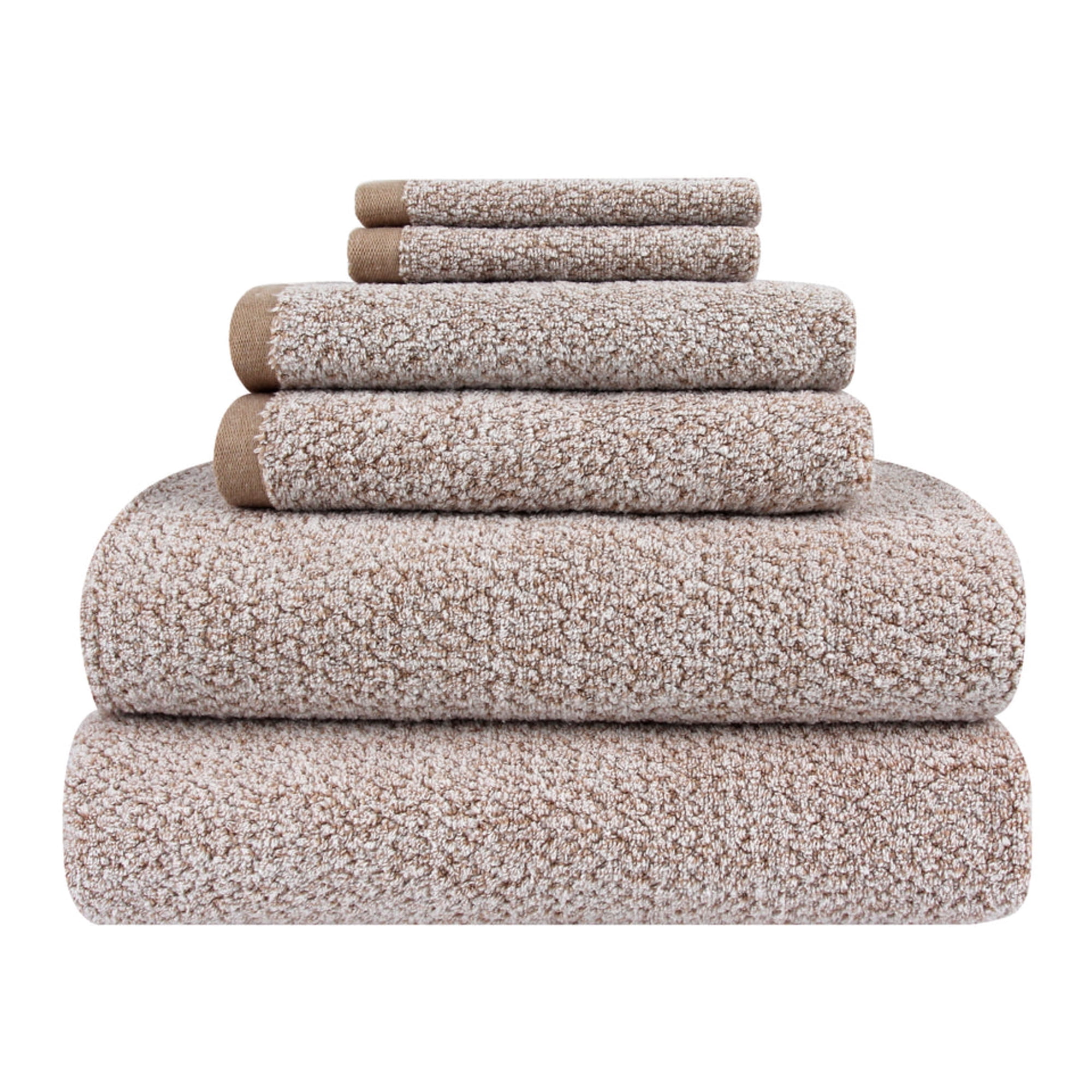 Fabreware FBT-008-B-7 Brown Cotton Yarn-Bath Towel- 6pc