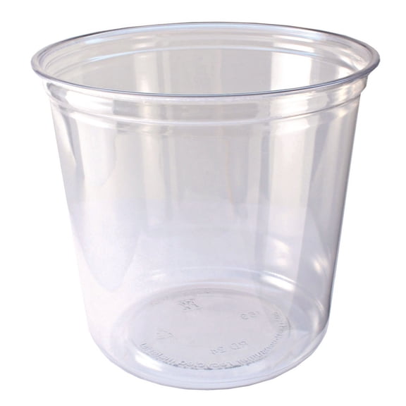 24 oz 4.6 in. Diameter x 3.6 in. Height Plastic Recycleware Round Deli Container - Clear (500/Carton)