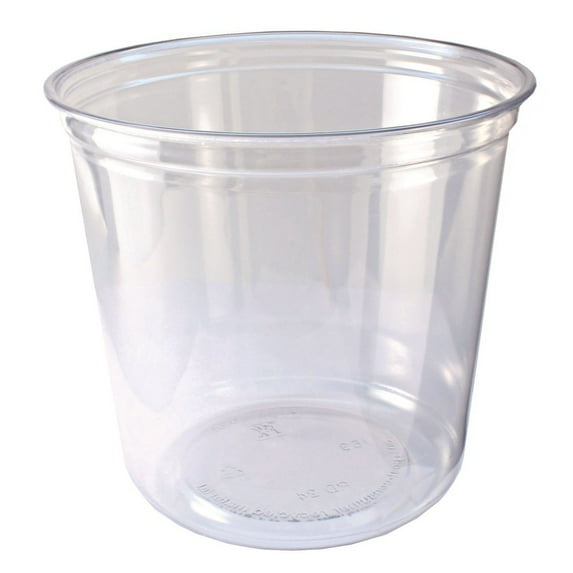 Fabri-Kal 000000000009501036 24 oz 4.6 in. Diameter x 3.6 in. Height Plastic Recycleware Round Deli Container - Clear (500/Carton)