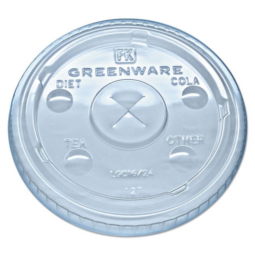 FabriKal Greenware Cold Drink Lids Fits 1618 24 oz Cups XSlot Clear