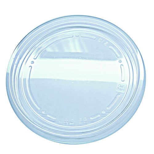 Fabri-Kal Recycleware Round Deli Container Lids, Flat Plug Fit, Clear, Plastic, 500/Carton