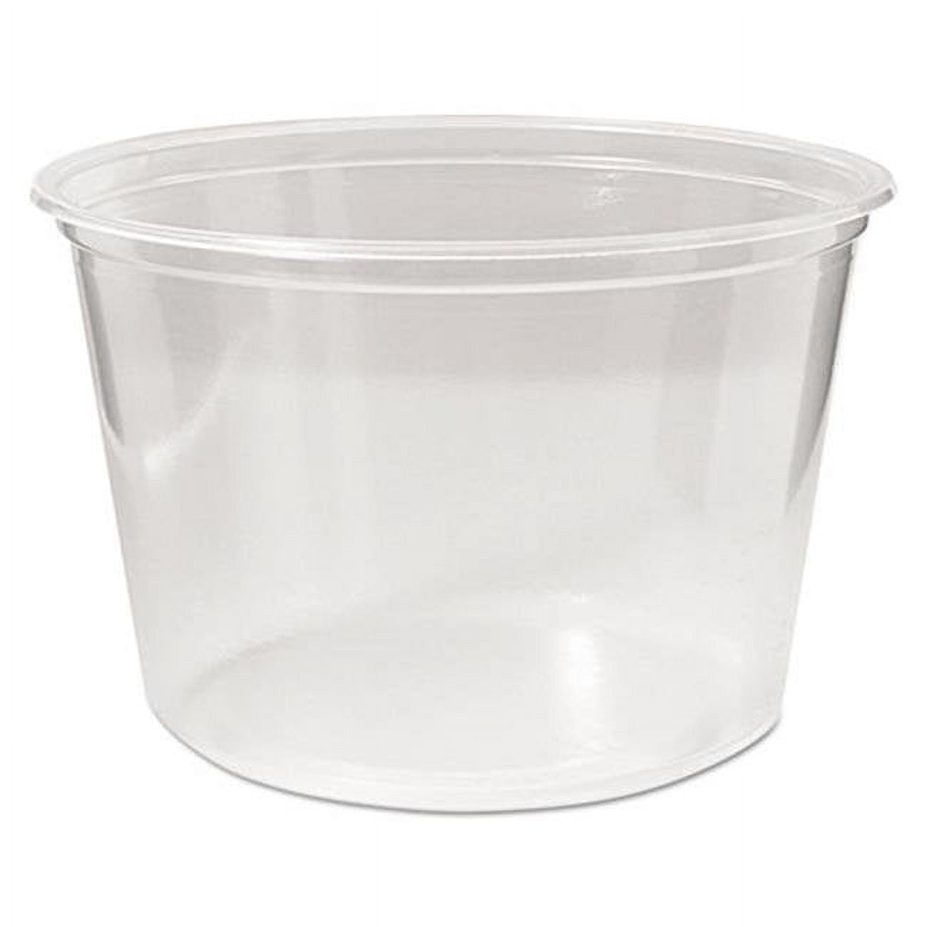 Fabri-Kal Microwavable Deli Containers, 16 oz, 4.6 Diameter x 3 h, Clear, Plastic, 500/Carton