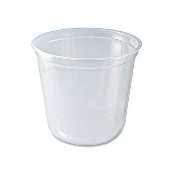 Fabri-Kal Microwavable Deli Containers, 24 oz, 4.6" Diameter x 4.1" h, Clear, Plastic, 500/Carton