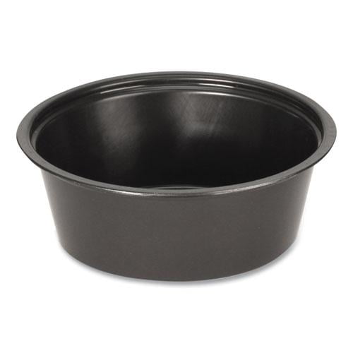 Fabri-Kal Portion Cups, 1.5 oz, Black, 250/Sleeve, 10 Sleeves/Carton