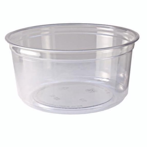 Fabri-Kal® Recycleware Round Deli Container, 12 oz, 4.6" Diameter x 2.3" h, Clear, Plastic, 500/Carton
