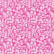 Fabri-Quilt Graphic 3 Link Squares Pink/Green 100% Cotton Fabric sold by the yard