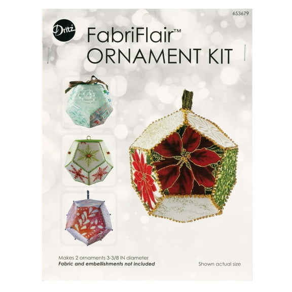 FabriFlair Ornament Kit Brio Sphere Pattern, 3-3/8" Diameter, Makes 2 Ornaments