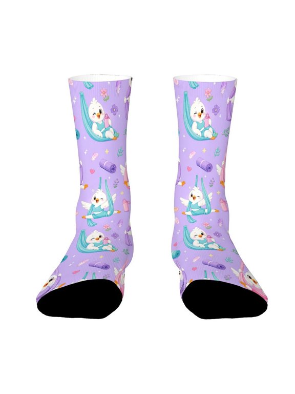 Air Yoga Anti Gravity Ribbon Funny Novelty Crew Socks for Women Men Sports