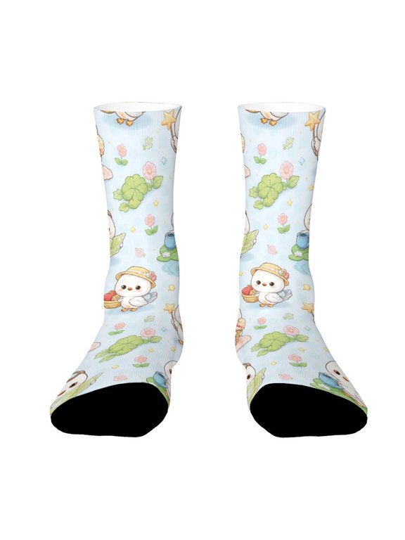 Aluminum Alloy Lightweight Flying Bird Funny Novelty Crew Socks for Women Men Sports