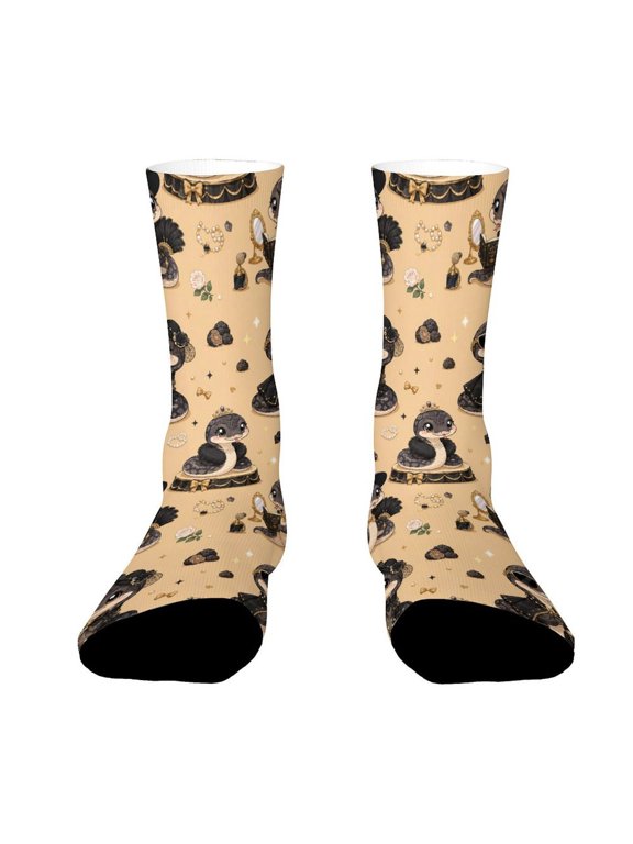 Black Truffle Couture Snake Funny Novelty Crew Socks for Women Men Sports