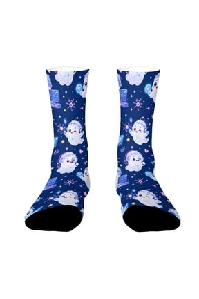 Brain Computer Interface Neural Ghost Funny Novelty Crew Socks for Women Men Sports