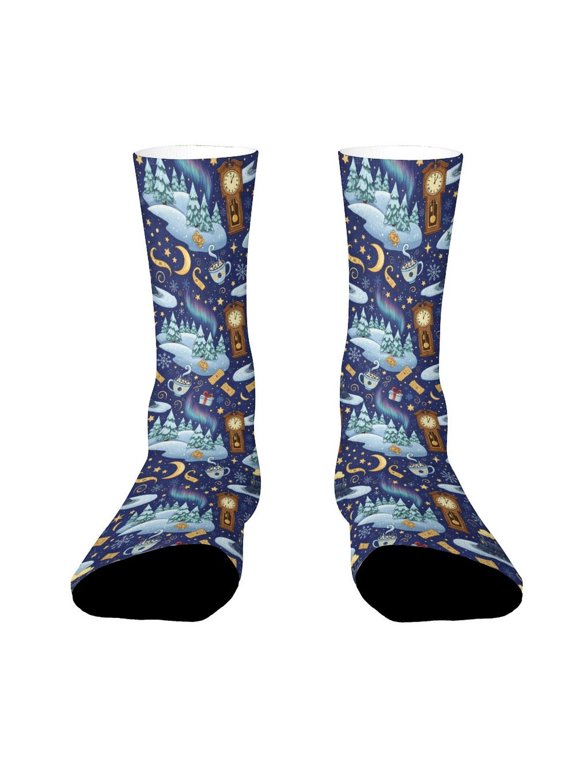 Midnight Express Train Funny Novelty Crew Socks for Women Men Sports