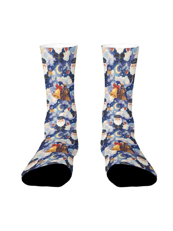 Night Train Conductor Funny Novelty Crew Socks for Women Men Sports