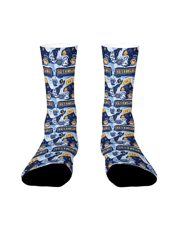 Polar Express Kids Funny Novelty Crew Socks for Women Men Sports