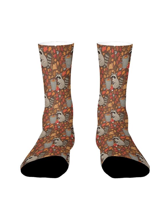 Raccoon Trash Alert 2 Funny Novelty Crew Socks for Women Men Sports