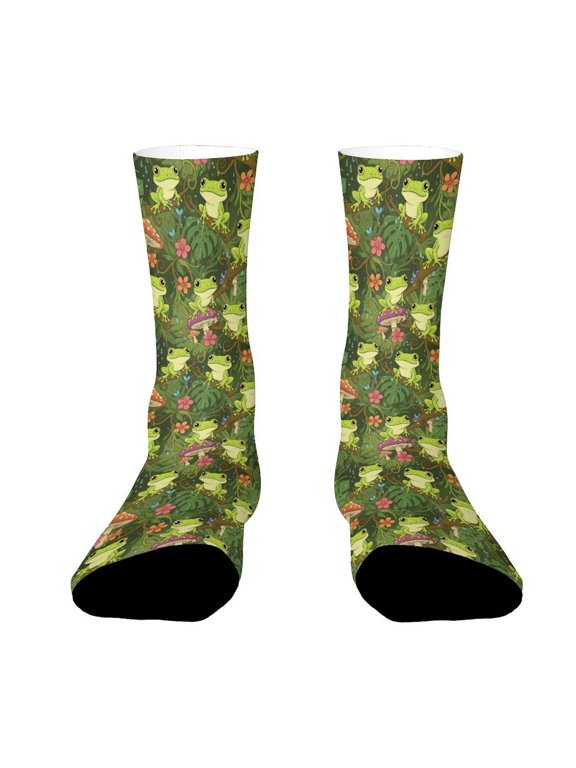 Rainforest Frog Funny Novelty Crew Socks for Women Men Sports