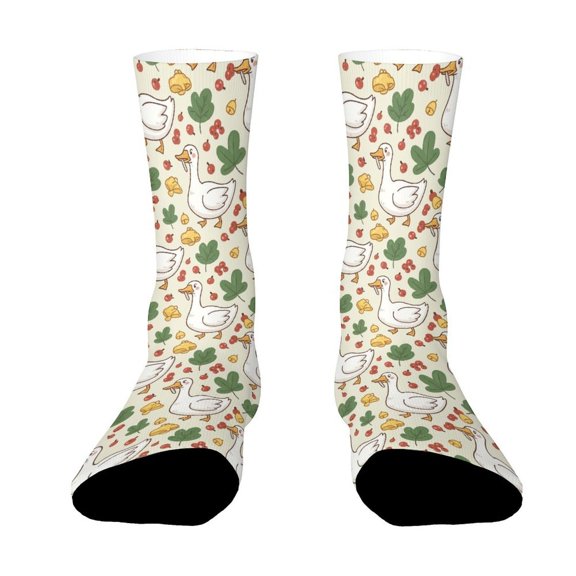 FabriLora Seamless Vector Pattern Duck And Funny Novelty Crew Socks for Women Men Sports