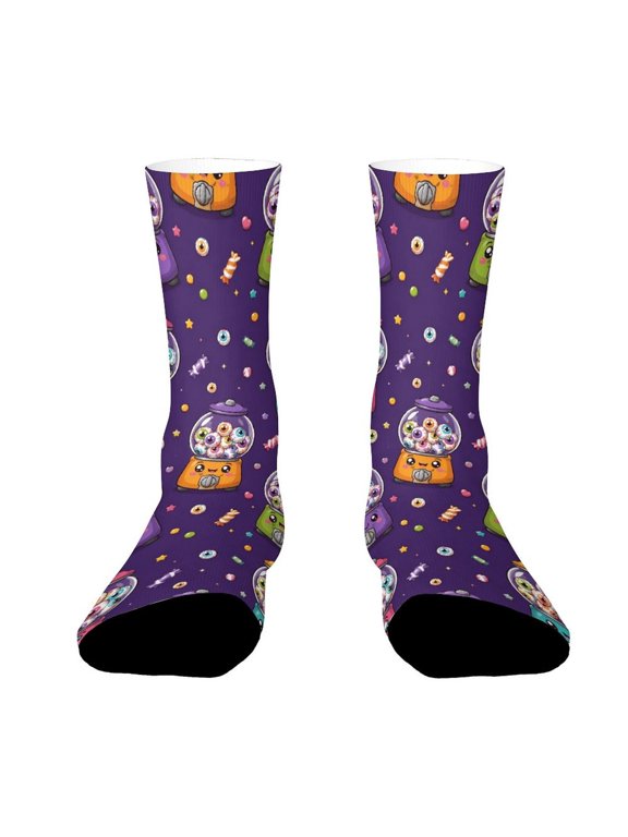 Vintage Gumball Machine Eyeball Candy Funny Novelty Crew Socks for Women Men Sports