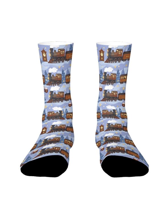 Vintage Polar Train Funny Novelty Crew Socks for Women Men Sports