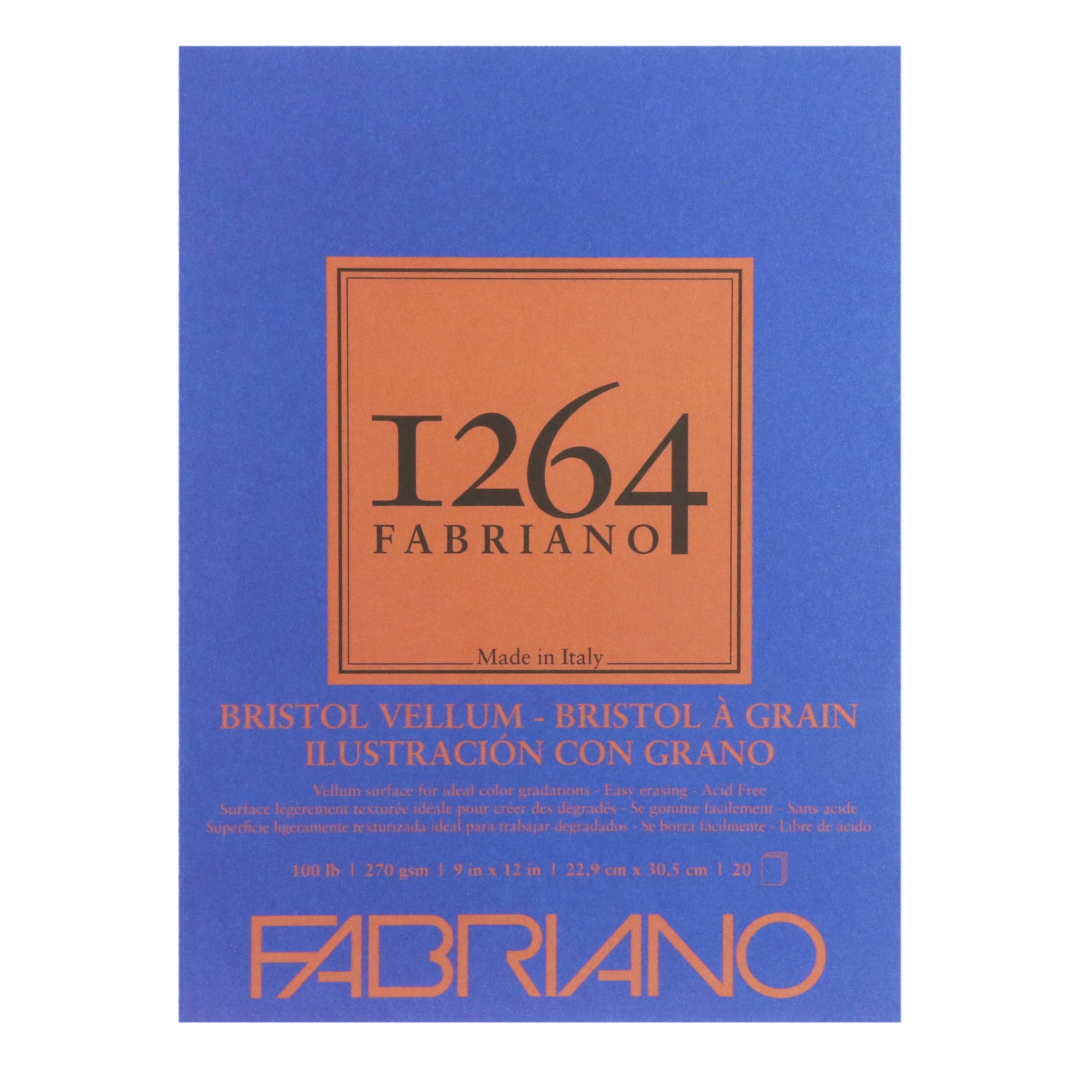 Fabriano 1264 Bristol Smooth 100 lb (20-Sheet) Glue Bound Pad