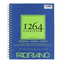 Fabriano 1264 Drawing Pad, 9"x12", 75 lb, 50 Sheets, 100% Alpha-Cellulose, Drawing & Illustration