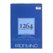 Fabriano 1264 Watercolor Pad, Spiral Bound, 11”x15”, 140 lb, 30 Sheets, 100% Alpha-Cellulose, Wet Media