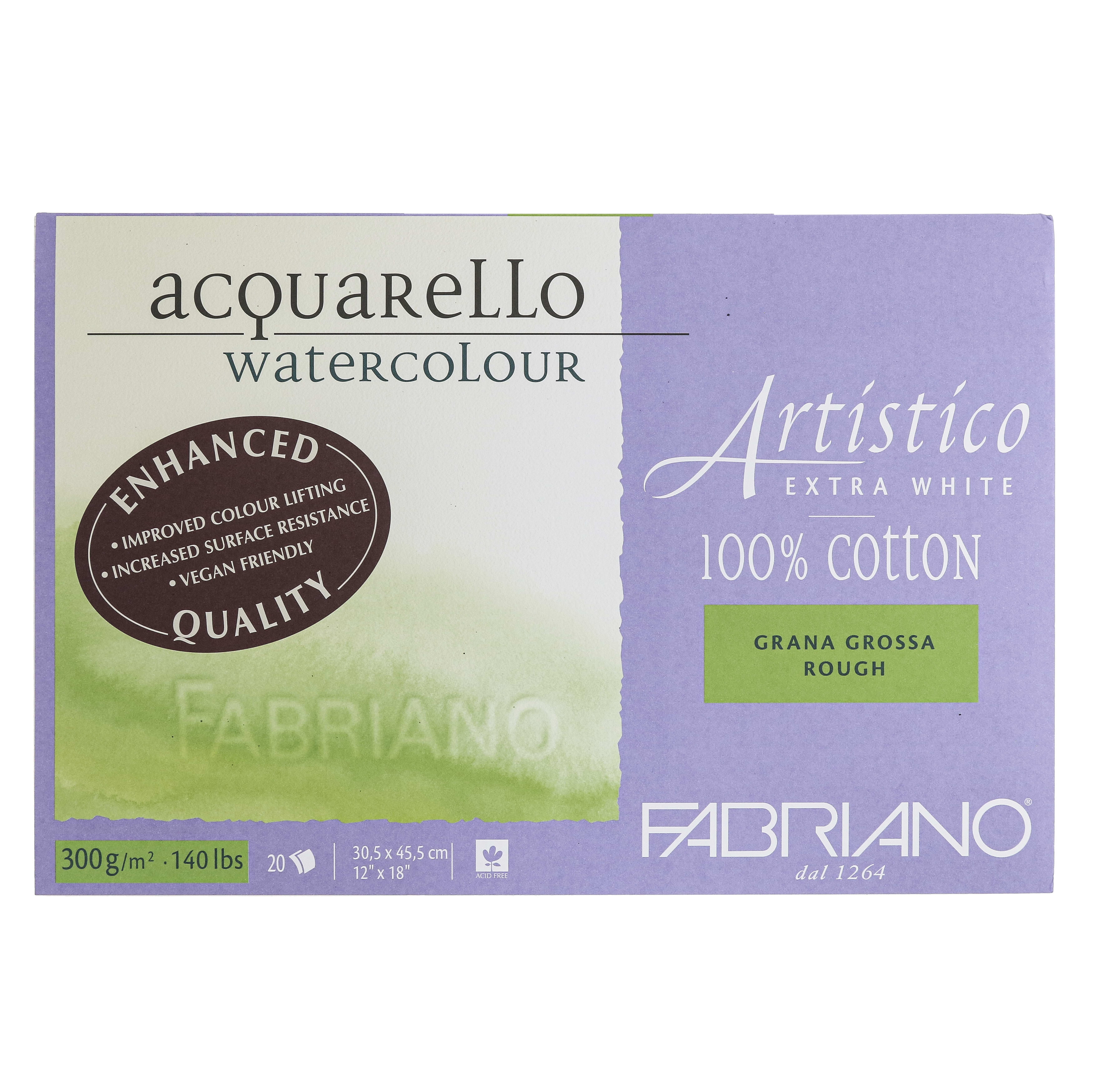 1 x Fabriano Artistico Watercolour Paper 300gsm (140lbs) NOT Full