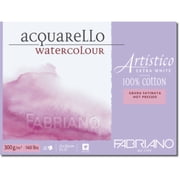 Fabriano Artistico Extra White Watercolor Block, Hot-Press, 140 lb., 9in x 12in, 20 Sheets