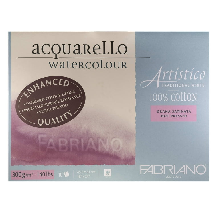 Fabriano Artistico Enhanced Watercolor Block - Traditional White, Hot Press, 18 x 24