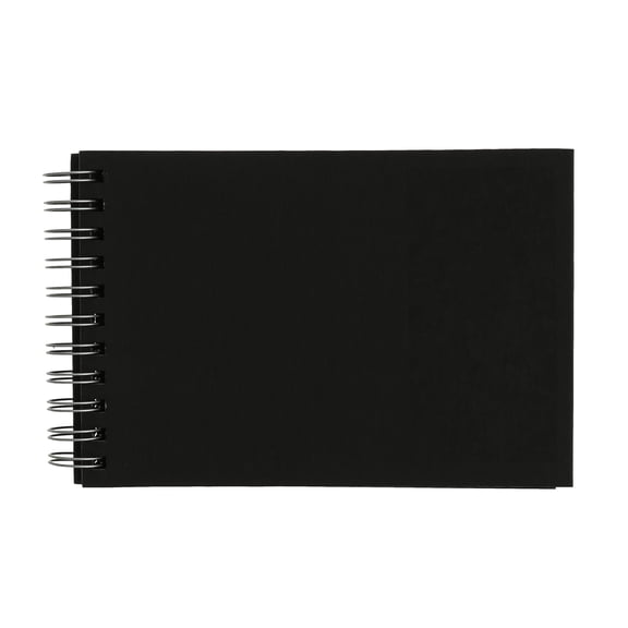 Fabriano Black Drawing Book, 40 Sheets, 190 gsm, Spiral-Bound, Landscape, 8.25" x 5.75"