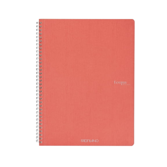 Fabriano EcoQua Original Spiral-Bound Notebook, 8.3 in x 11.7 in, A4, Graph, 70 Sheets, Flamingo
