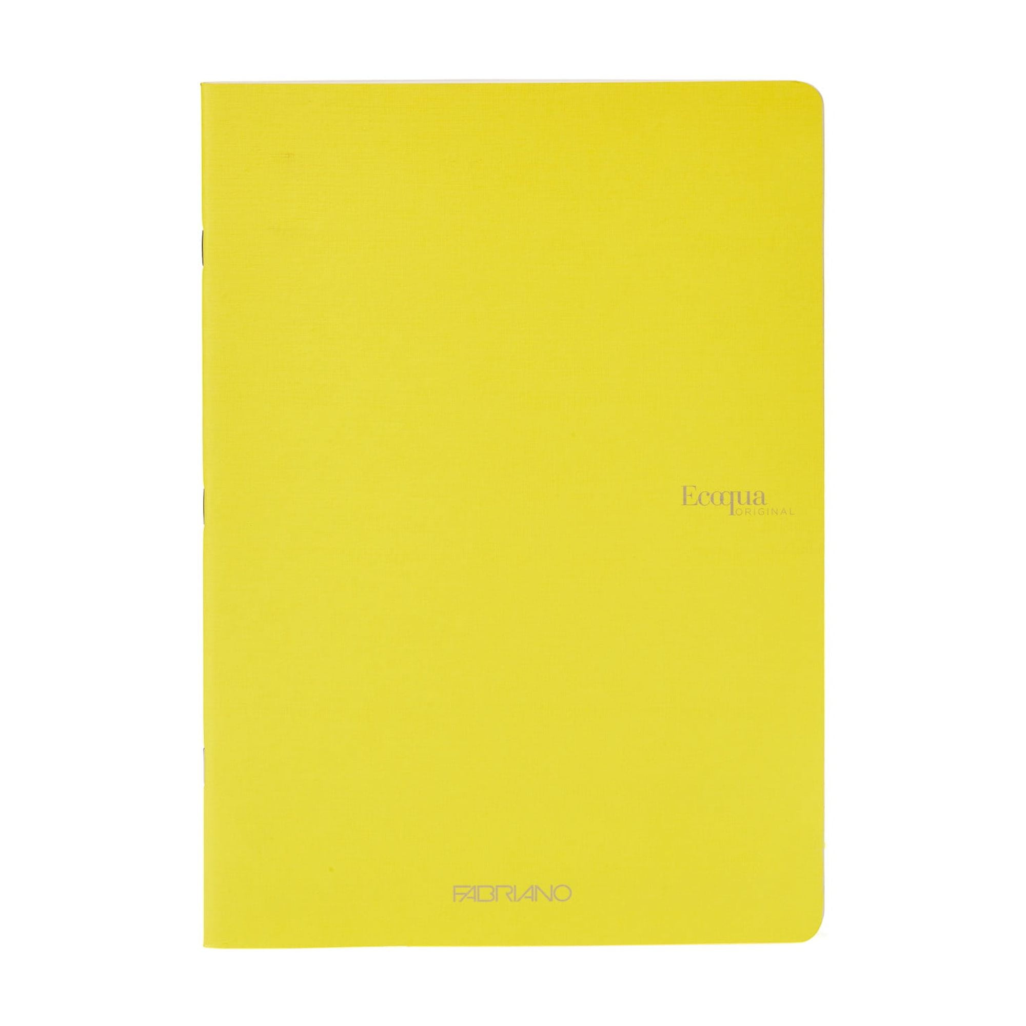 Fabriano EcoQua Original Staple-Bound Notebook, 8.3" x 11.7", A4, Blank, 40 Sheets, Yellow