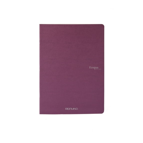 Fabriano EcoQua Original Staple-Bound Notebook, 8.3" x 11.7", A4, Lined, 40 Sheets, Wine
