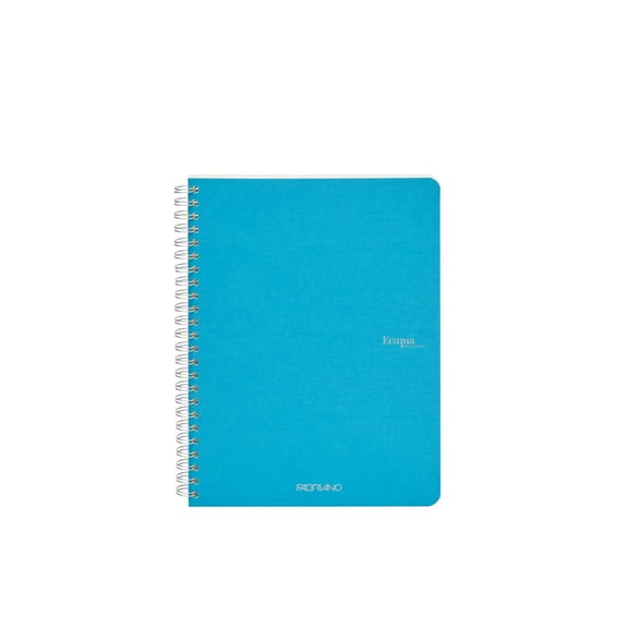 Fabriano Ecoqua Original Spiral-Bound Notebook, 5.8 in x 8.3 in, A5, Graph, 70 Sheets, Turquoise