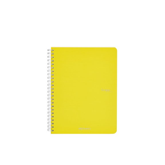 Fabriano Ecoqua Original Spiral-Bound Notebook, 5.8 in x 8.3 in, A5, Graph, 70 Sheets, Yellow
