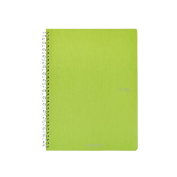 Fabriano Ecoqua Original Spiral-Bound Notebook, 8.3 in x 11.7 in, A4, Blank, 70 Sheets, Lime