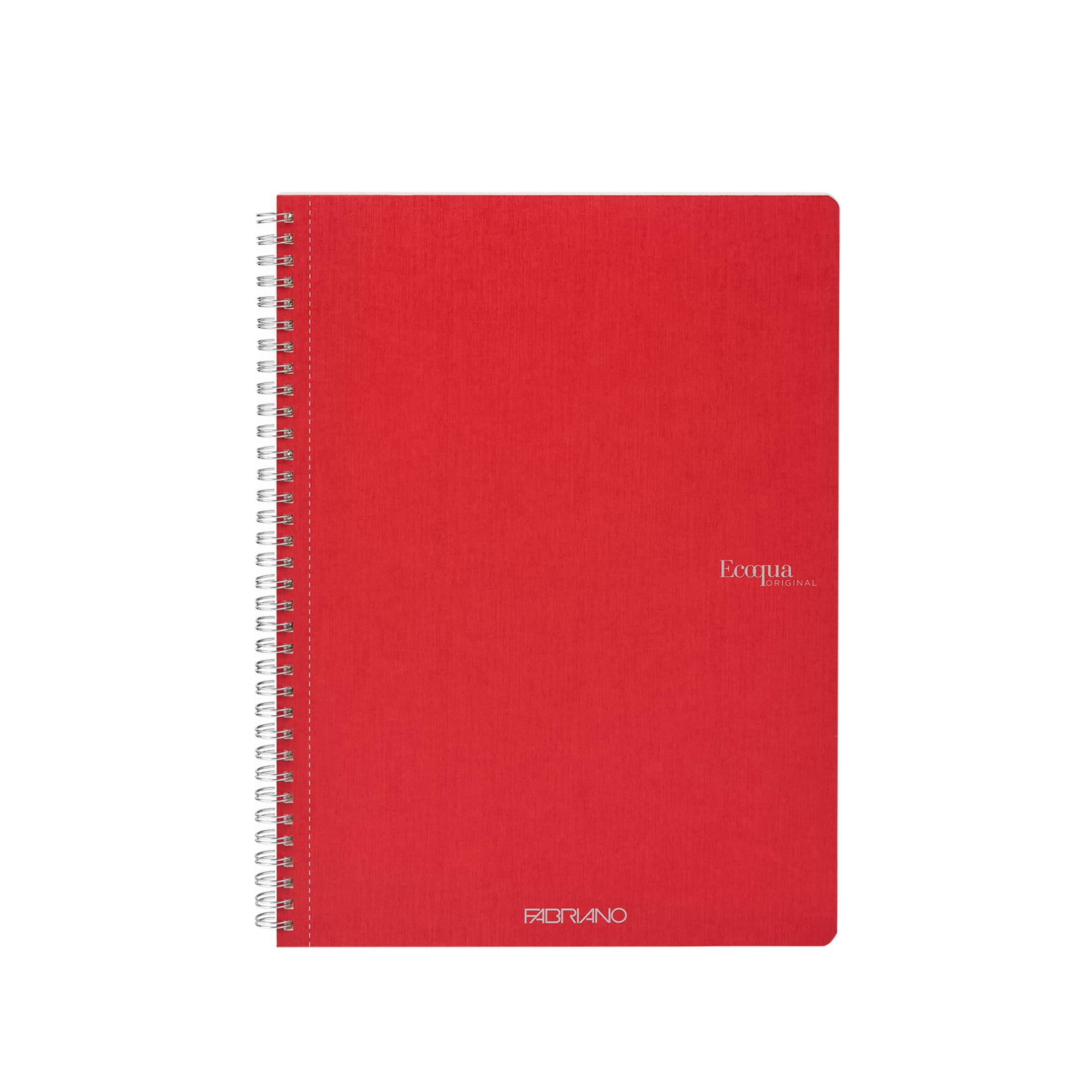 Fabriano Ecoqua Original Spiral-Bound Notebook, 8.3 in x 11.7 in, A4, Blank, 70 Sheets, Red