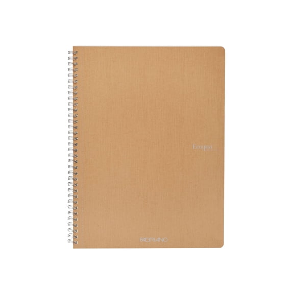Fabriano Ecoqua Original Spiral-Bound Notebook, 8.3 in x 11.7 in, A4, Lined, 70 Sheets, Beige
