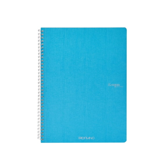 Fabriano Ecoqua Original Spiral-Bound Notebook, 8.3 in x 11.7 in, A4, Lined, 70 Sheets, Turquoise