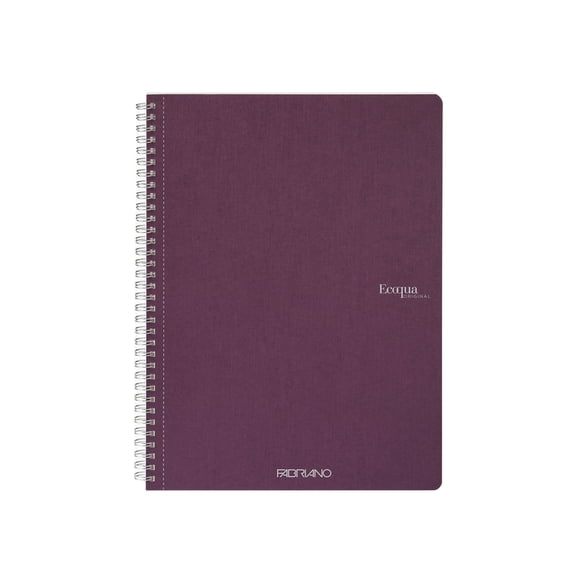 Fabriano Ecoqua Original Spiral-Bound Notebook, 8.3 in x 11.7 in, A4, Lined, 70 Sheets, Wine