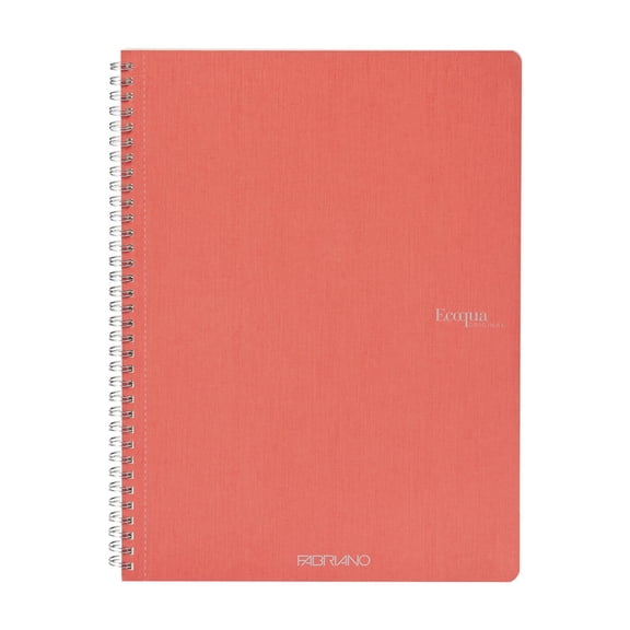 Fabriano Ecoqua Original Spiral-Bound Notebook, 8.3" x 11.7", A4, Blank, 70 Sheets, Flamingo