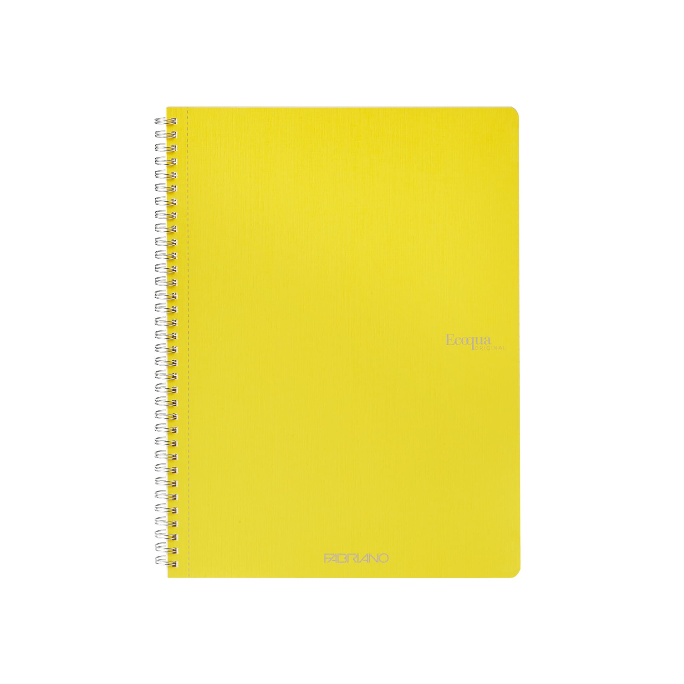 Fabriano Ecoqua Original Spiral-Bound Notebook, 8.3 in x 11.7 in, A4, Blank, 70 Sheets, Yellow