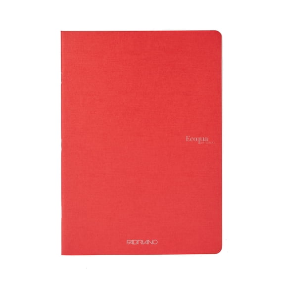 Fabriano Ecoqua Original Staple-Bound Notebook, 5.8 in x 8.3 in, A5, Blank, 40 Sheets, Red